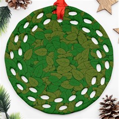 Vectors Leaves Background Plant Round Filigree Ornament (two Sides)