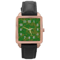 Vectors Leaves Background Plant Rose Gold Leather Watch  by Askadina