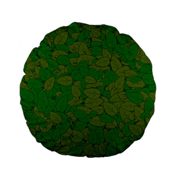 Vectors Leaves Background Plant Standard 15  Premium Flano Round Cushions