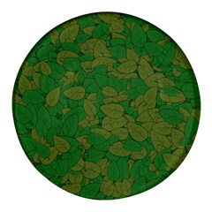 Vectors Leaves Background Plant Round Glass Fridge Magnet (4 Pack) by Askadina