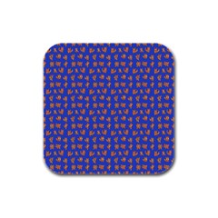 Cute Sketchy Monsters Motif Pattern Rubber Square Coaster (4 Pack)