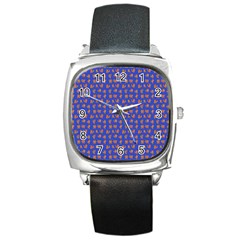 Cute Sketchy Monsters Motif Pattern Square Metal Watch by dflcprintsclothing