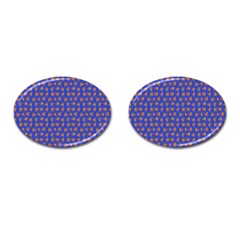 Cute Sketchy Monsters Motif Pattern Cufflinks (oval)