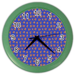 Cute Sketchy Monsters Motif Pattern Color Wall Clock by dflcprintsclothing