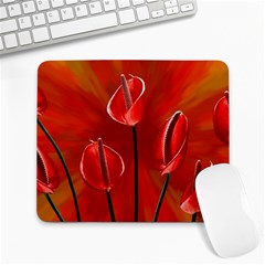 Flowers Red Large Mousepad by Askadina