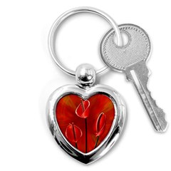 Flowers Red Key Chain (heart) by Askadina