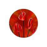 Flowers Red Magnet 3  (Round) Front