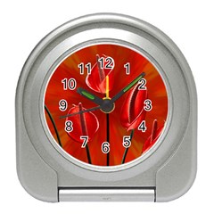 Flowers Red Travel Alarm Clock