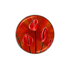 Flowers Red Hat Clip Ball Marker (4 Pack) by Askadina