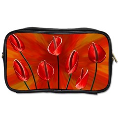 Flowers Red Toiletries Bag (two Sides) by Askadina