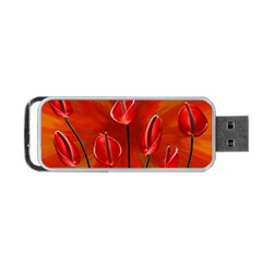 Flowers Red Portable Usb Flash (two Sides) by Askadina