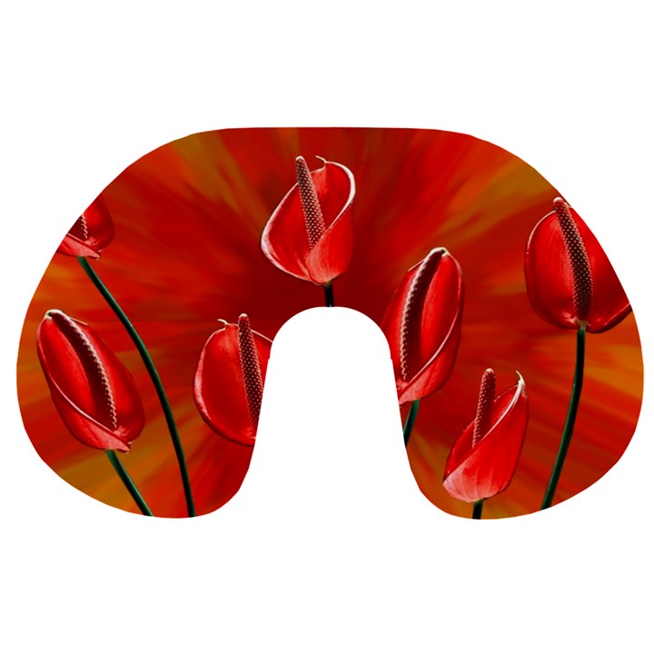 Flowers Red Travel Neck Pillow