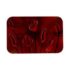 Flowers Red Open Lid Metal Box (silver)   by Askadina