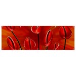 Flowers Red Banner and Sign 12  x 4  Front