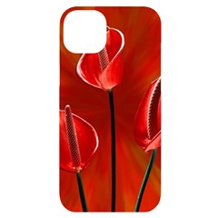 Flowers Red Iphone 14 Plus Black Uv Print Case by Askadina