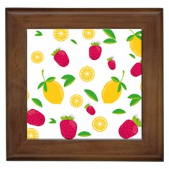 Strawberry Lemons Fruit Framed Tile by Askadina