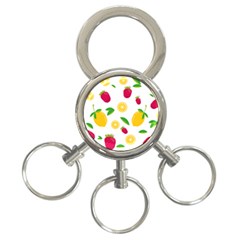 Strawberry Lemons Fruit 3-ring Key Chain by Askadina