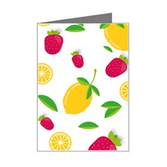 Strawberry Lemons Fruit Mini Greeting Card by Askadina