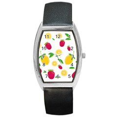 Strawberry Lemons Fruit Barrel Style Metal Watch by Askadina