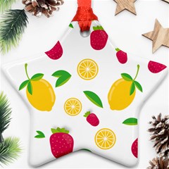 Strawberry Lemons Fruit Star Ornament (two Sides)