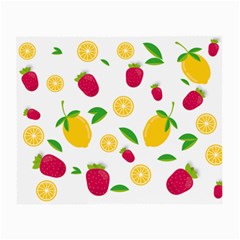 Strawberry Lemons Fruit Small Glasses Cloth (2 Sides) by Askadina