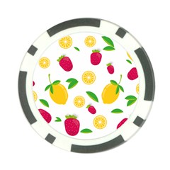 Strawberry Lemons Fruit Poker Chip Card Guard by Askadina