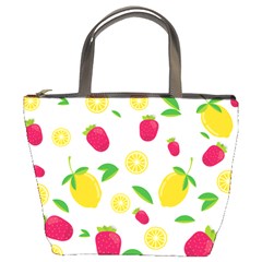 Strawberry Lemons Fruit Bucket Bag by Askadina