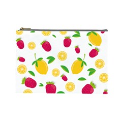 Strawberry Lemons Fruit Cosmetic Bag (large) by Askadina