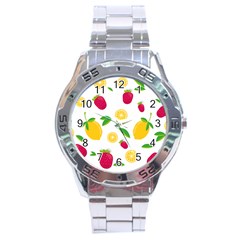 Strawberry Lemons Fruit Stainless Steel Analogue Watch by Askadina