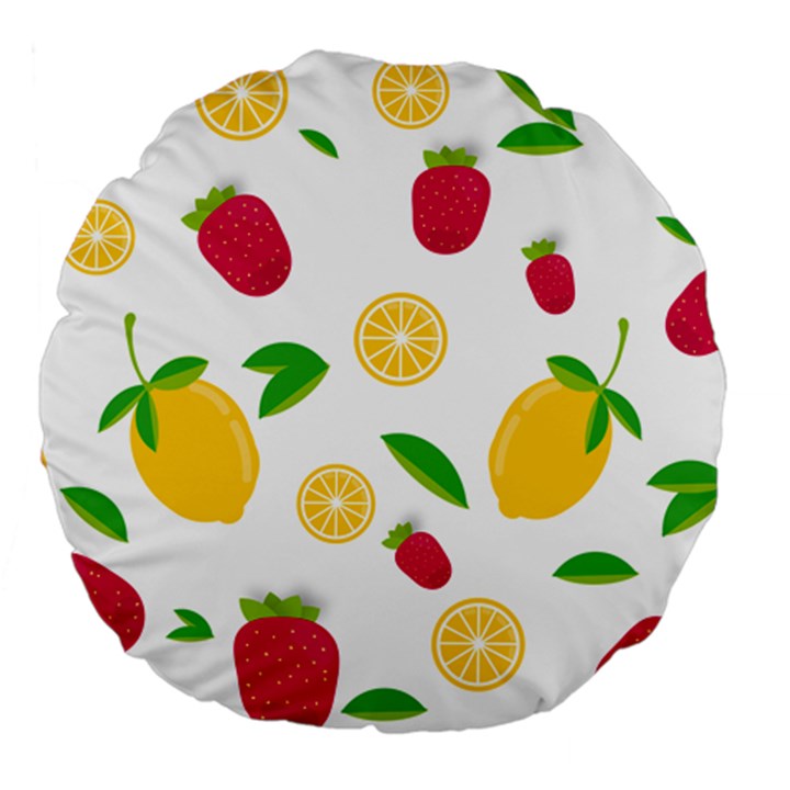 Strawberry Lemons Fruit Large 18  Premium Round Cushions