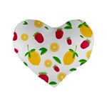 Strawberry Lemons Fruit Standard 16  Premium Heart Shape Cushions Front