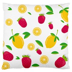 Strawberry Lemons Fruit Standard Premium Plush Fleece Cushion Case (one Side) by Askadina