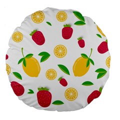 Strawberry Lemons Fruit Large 18  Premium Flano Round Cushions by Askadina