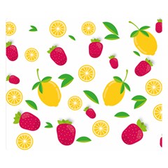 Strawberry Lemons Fruit Two Sides Premium Plush Fleece Blanket (kids Size) by Askadina