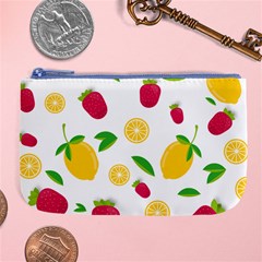 Strawberry Lemons Fruit Large Coin Purse by Askadina