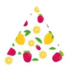 Strawberry Lemons Fruit Wooden Puzzle Triangle by Askadina