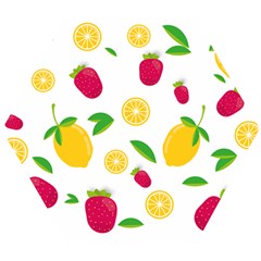 Strawberry Lemons Fruit Wooden Puzzle Hexagon by Askadina