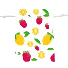 Strawberry Lemons Fruit Lightweight Drawstring Pouch (xl) by Askadina