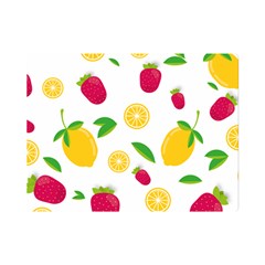 Strawberry Lemons Fruit Premium Plush Fleece Blanket (mini) by Askadina