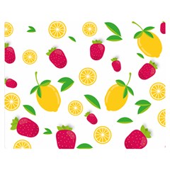 Strawberry Lemons Fruit Premium Plush Fleece Blanket (medium) by Askadina