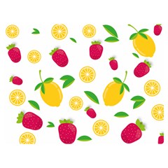 Strawberry Lemons Fruit Premium Plush Fleece Blanket (extra Small) by Askadina