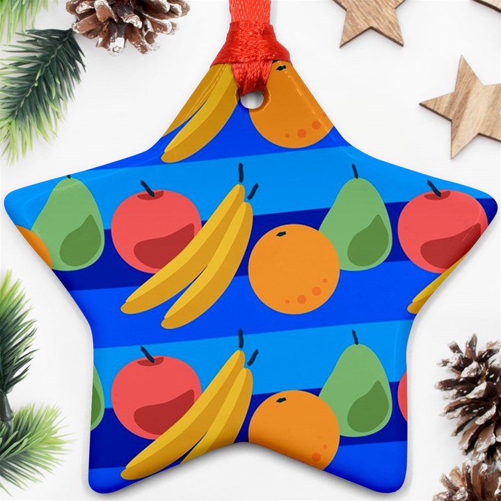 Fruit Texture Wave Fruits Ornament (Star)