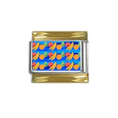 Fruit Texture Wave Fruits Gold Trim Italian Charm (9mm)