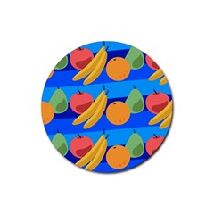 Fruit Texture Wave Fruits Rubber Round Coaster (4 Pack) by Askadina