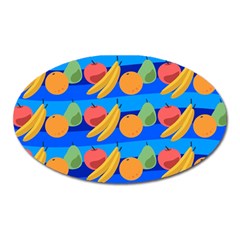 Fruit Texture Wave Fruits Oval Magnet by Askadina