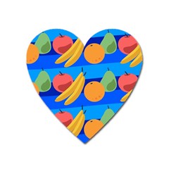 Fruit Texture Wave Fruits Heart Magnet by Askadina