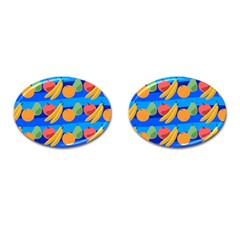 Fruit Texture Wave Fruits Cufflinks (oval) by Askadina