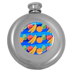 Fruit Texture Wave Fruits Round Hip Flask (5 Oz) by Askadina