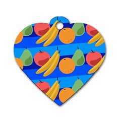 Fruit Texture Wave Fruits Dog Tag Heart (two Sides) by Askadina