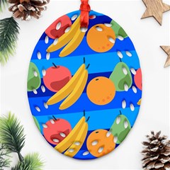 Fruit Texture Wave Fruits Oval Filigree Ornament (two Sides)